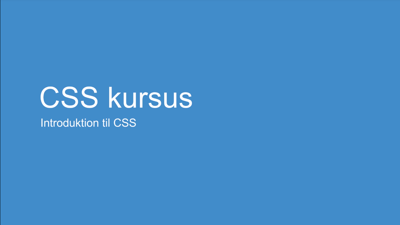 CSS kursus