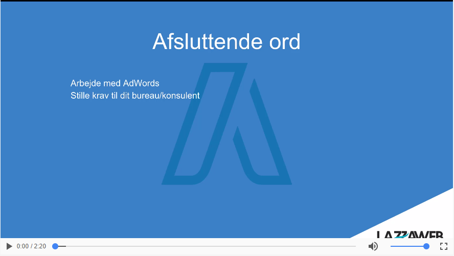 Afsluttende ord, nyhedsbrev og kursusbevis