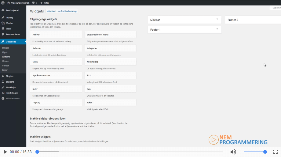 Sådan laver du dine egne widgetområder i dit WordPress tema