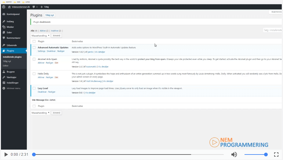 Upload og brug dit plugin på din live side