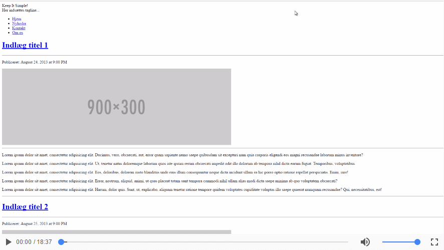 Opsætning af header og footer i WordPress tema