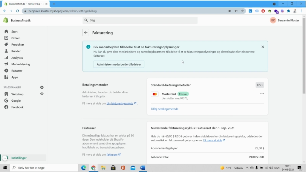 Opsætning af dit abonnement 2/2